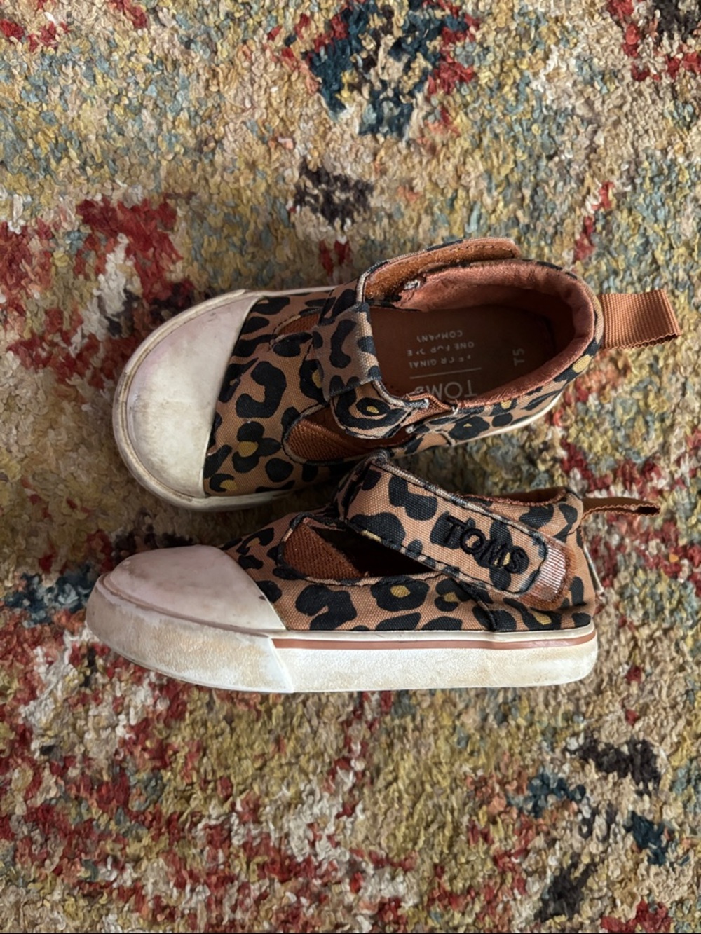 TOMS Toddler/Baby Leopard Print Slip-On Sneakers - Brown & Black